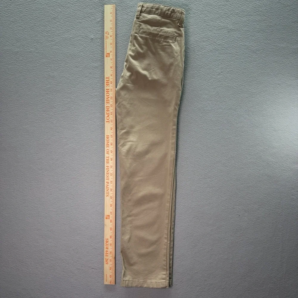 Old Navy Boys Straight Fit Chino Uniform Pants Beige Cotton Stretch Pockets